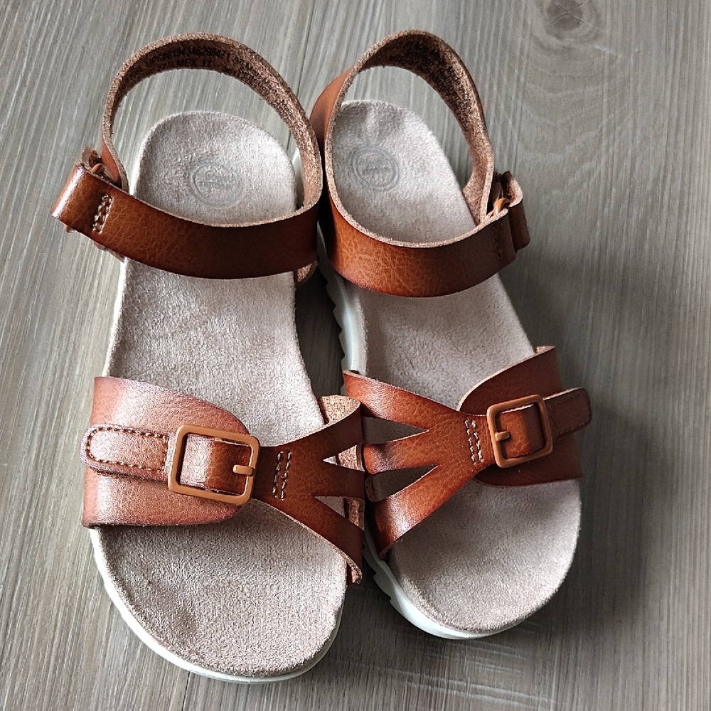 wonder nation Brown Buckle Strap Kids Sandals
